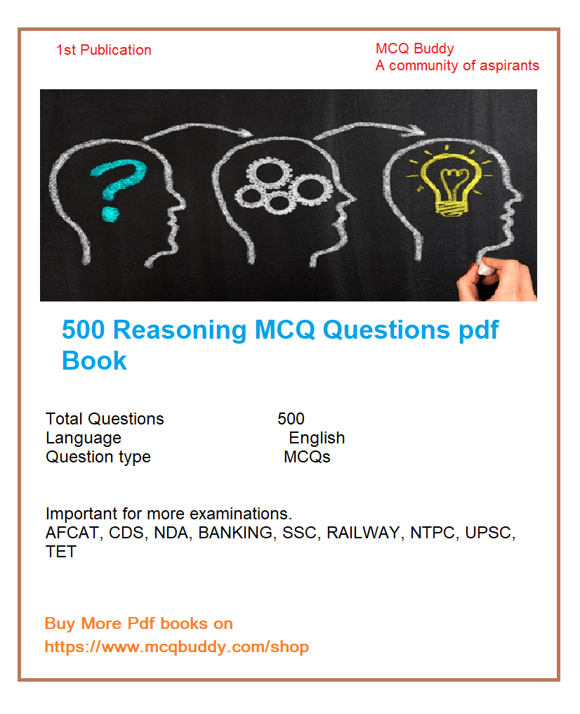 500 Important Reasoning MCQs with answers pdf Book